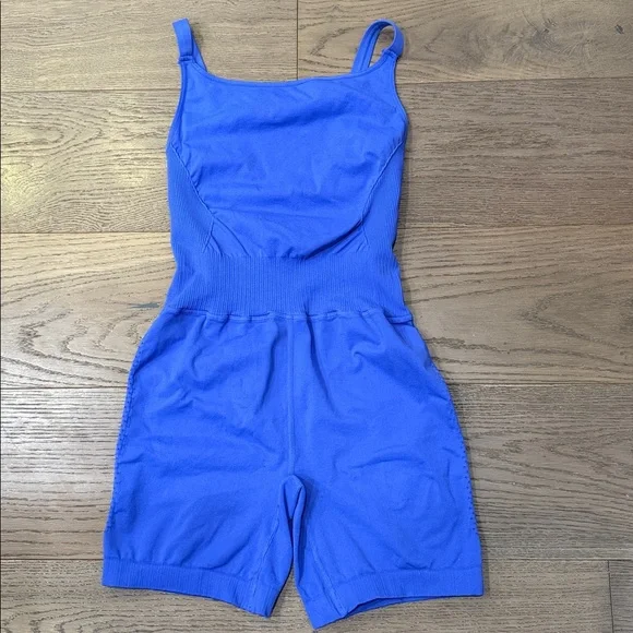FREE PEOPLE | ✨NWOT✨ Good Karma High Neck Runsie in Blue * - Picture 1 of 3
